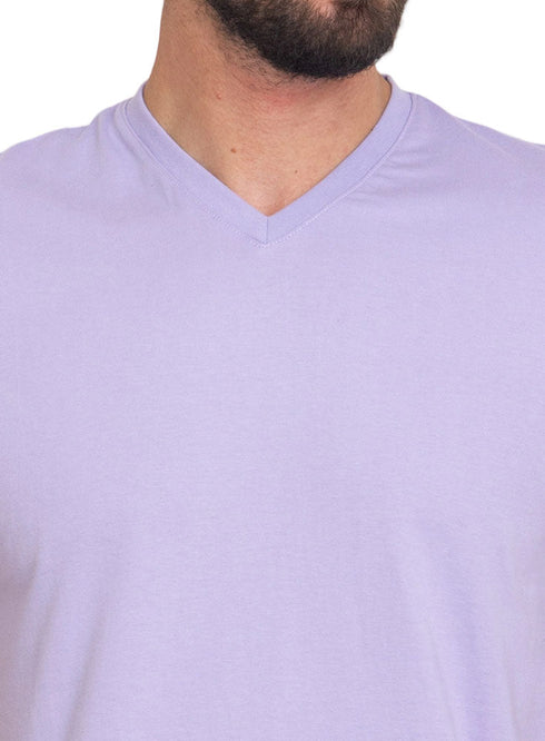 Lilac V - neck T-Shirt - Khotwh